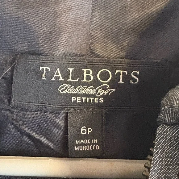 Talbots Linen Blend Grey Full Zip Jacket Size 6 Petite Career Office Work Lined - Picture 3 of 7